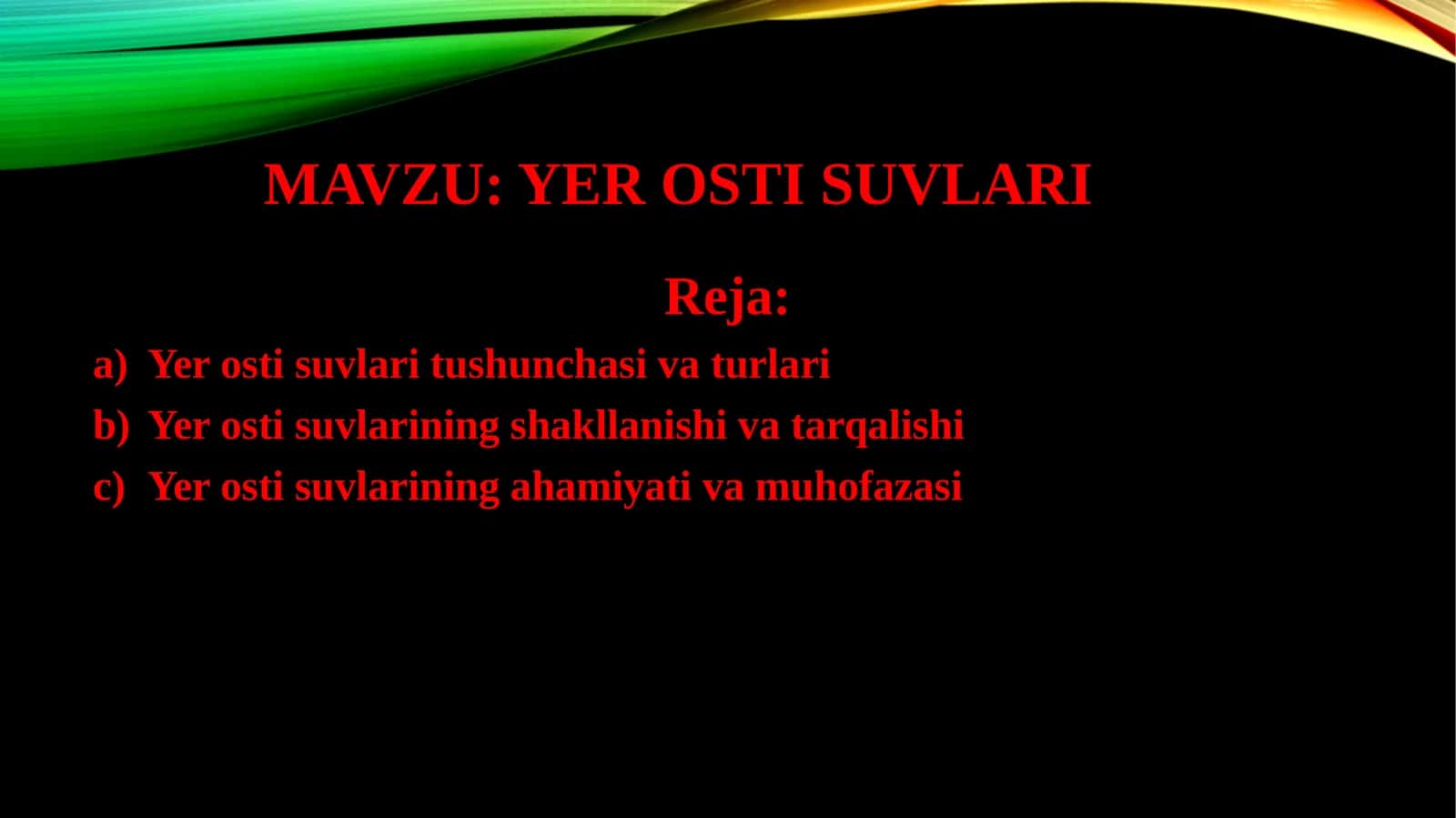 Yer osti suvlari 1