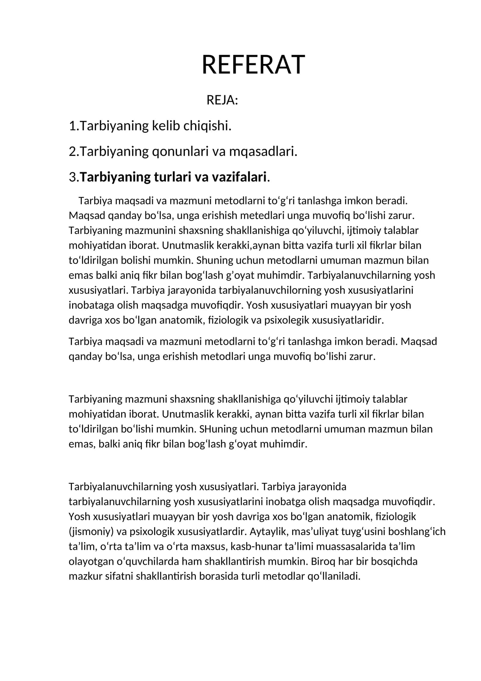 Tarbiya qonunlari va metodlari 1