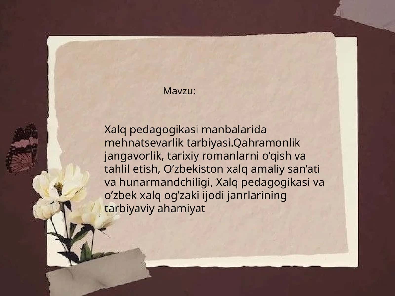 Mehnatsevarlik tarbiyasi asoslari 1