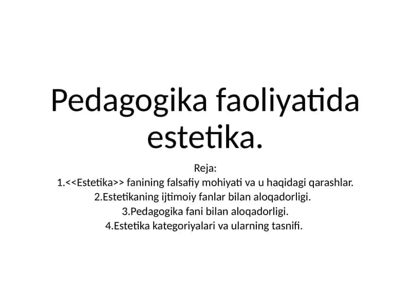 Estetika 1