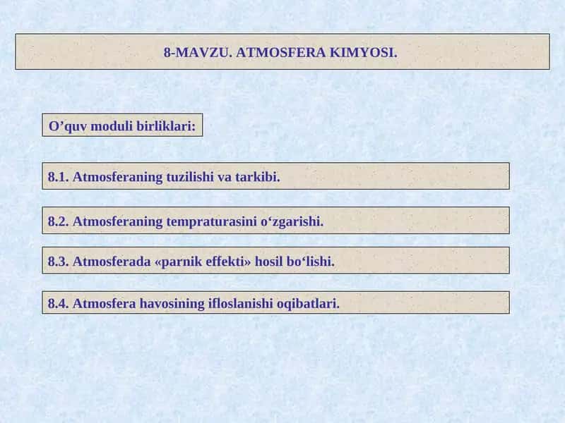 ATMOSFERA KIMYOSI 1