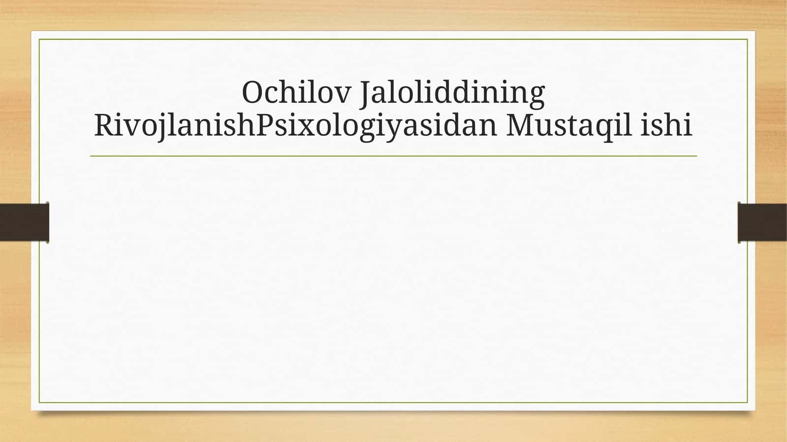 Rivojlanish Psixologiyasi 1