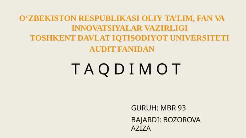 Moliyaviy natija audit 1