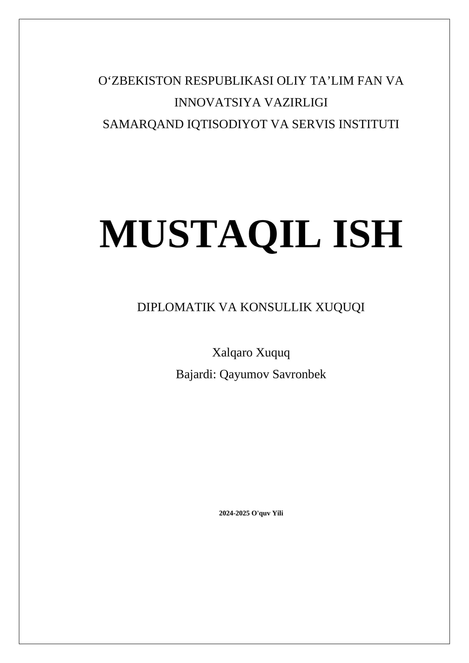 DIPLOMATIK VA KONSULLIK XUQUQI 1