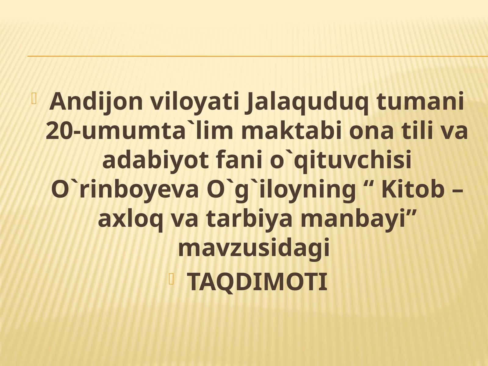 Kitob – Axloq va Tarbiya Manbayi 1