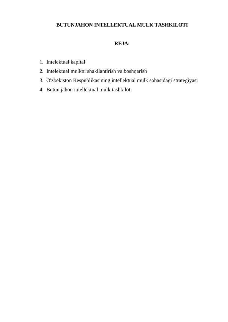 BUTUNJAHON INTELLEKTUAL MULK TASHKILOTI 1