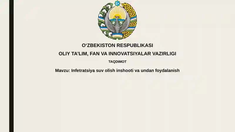 Infiltratsiya suv olish inshootlari