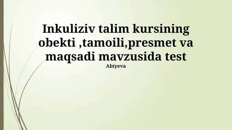 Inkulyuziv talim kursi 1