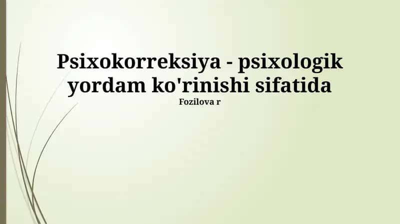 Psixokorreksiya 1