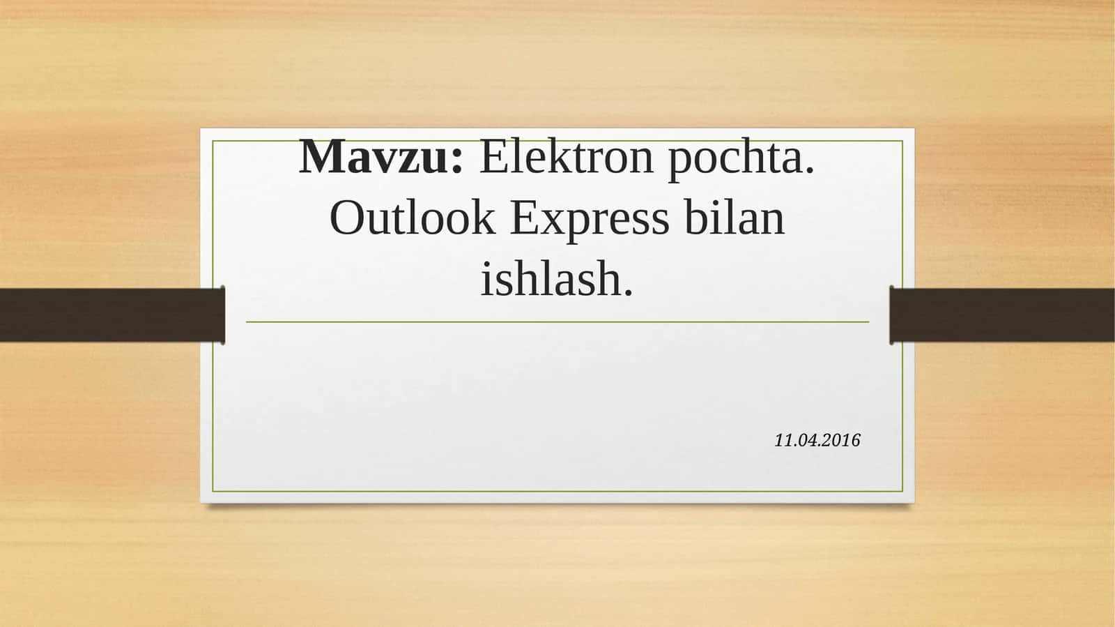 Elektron pochta va Outlook Express 1