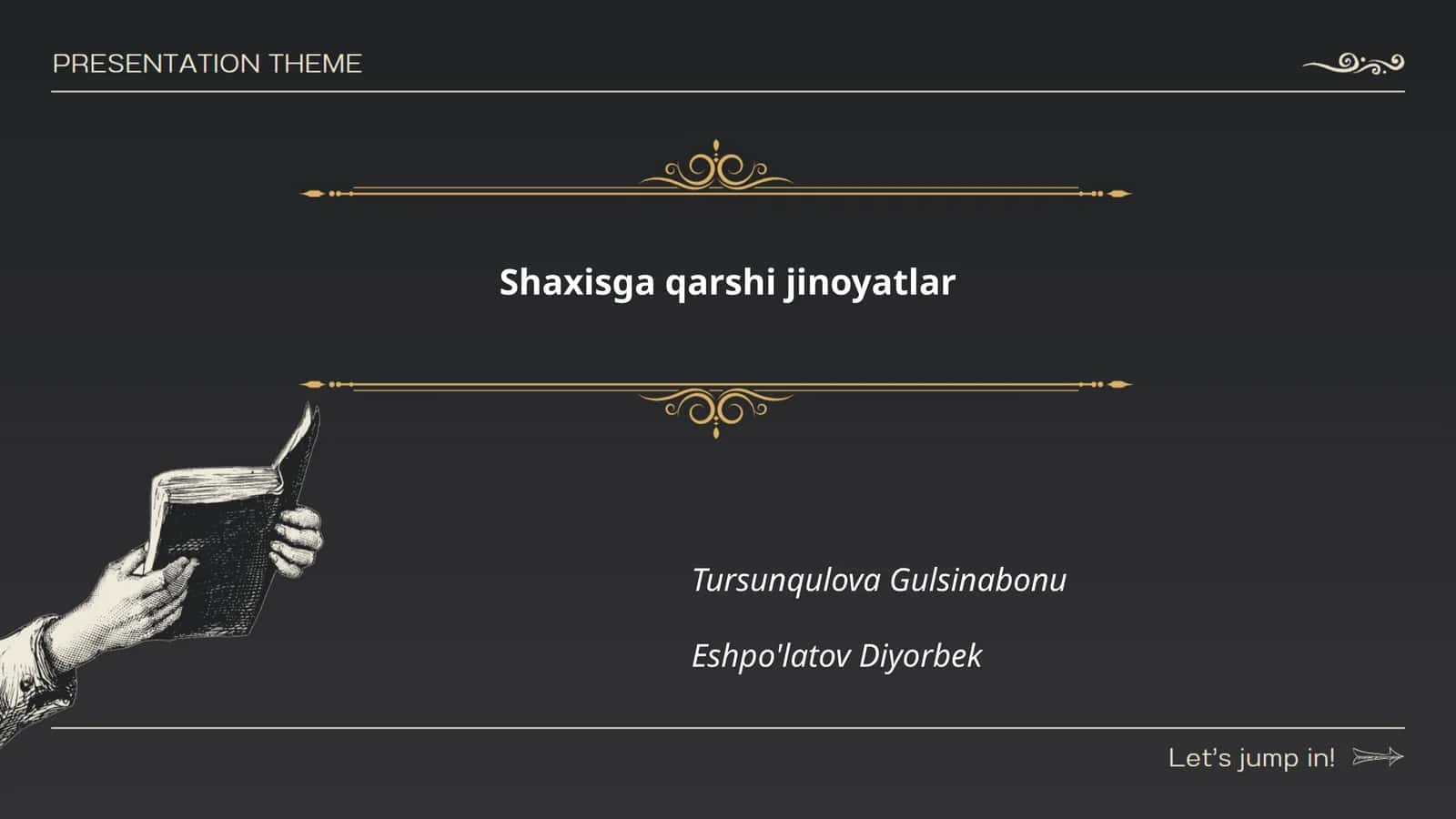 Shaxisga qarshi jinoyatlar 1