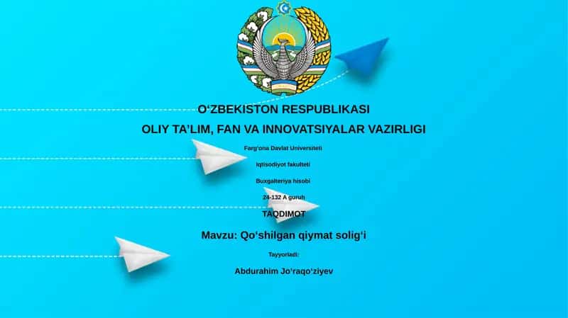 Qoʻshilgan qiymat soligʻi 1