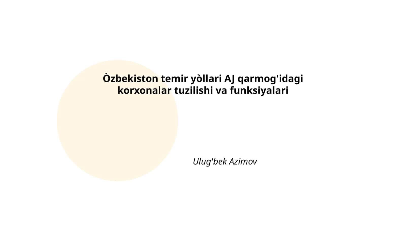 Temir yo'l transporti boshqaruv tizimi 1