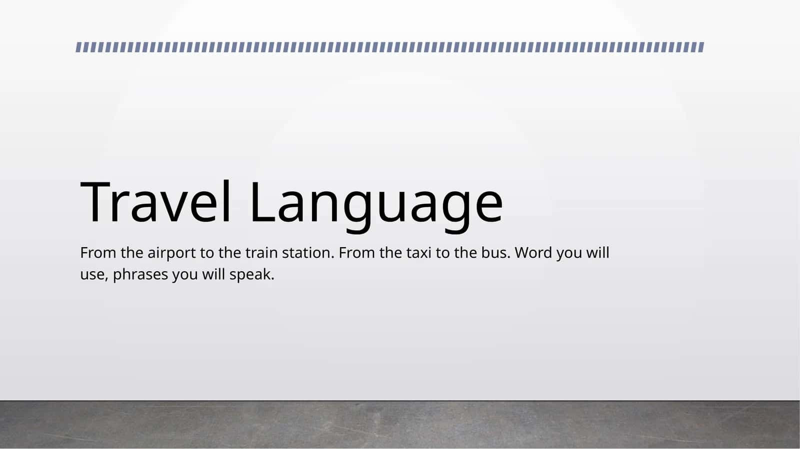 Travel Language 1