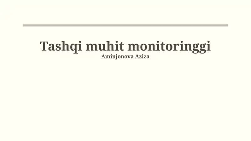 Tashqi muhit monitoringgi 1