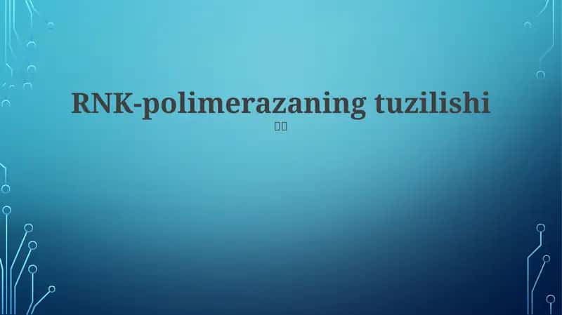 RNK Polimeraza Tuzilishi 1