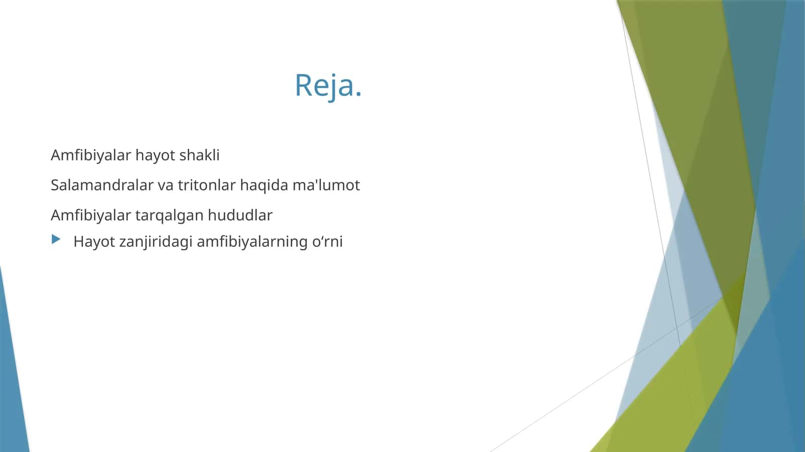 Amfibiyalar hayot shakli 1