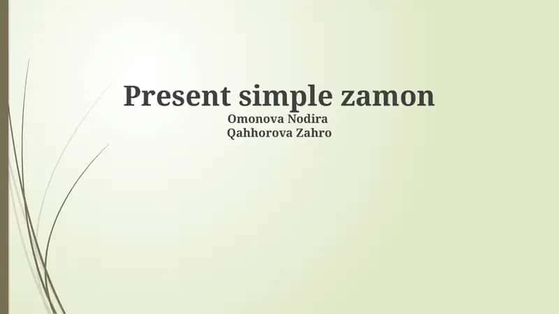 Present simple zamon 1
