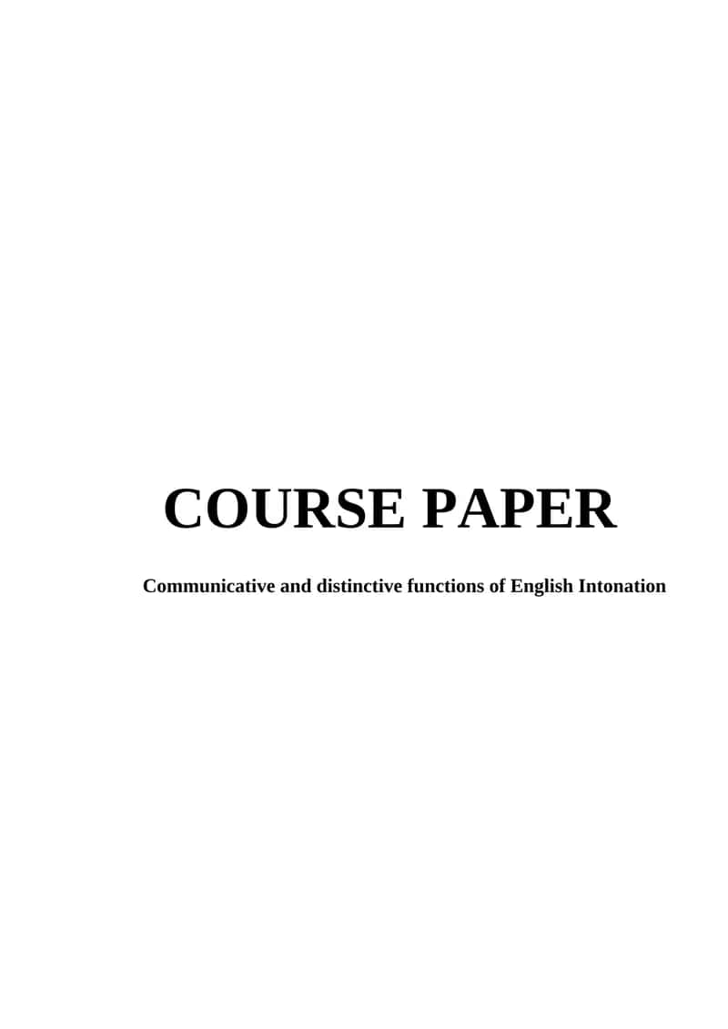 Communicative and distinctive functions of English Intonation 1