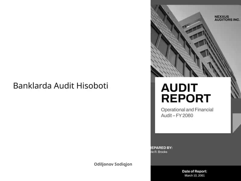 Banklarda Audit Hisoboti 1