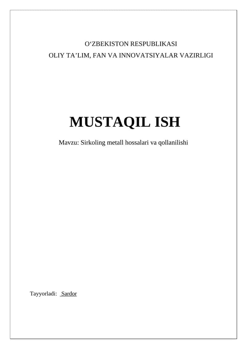 Dumaloq metall arralarini qo'llash 1