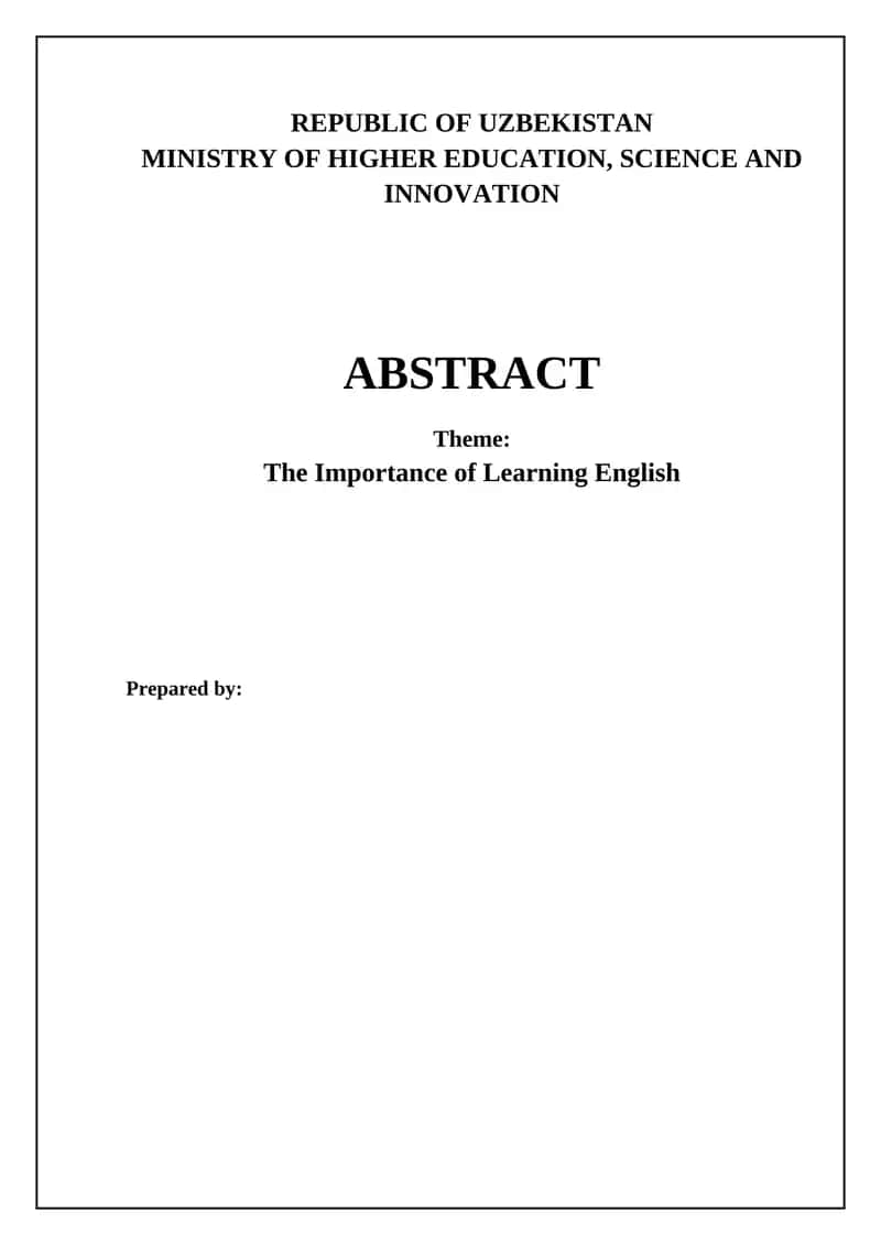 The Importance of Learning English 1