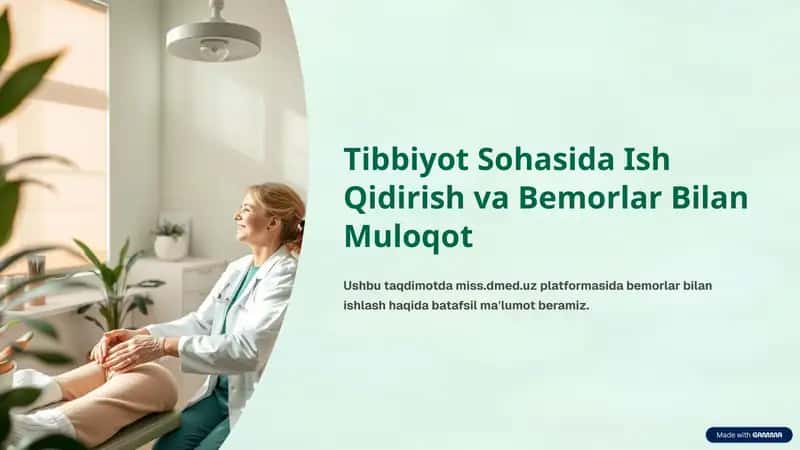 Tibbiyot Sohasida Ish Qidirish va Bemorlar Bilan Muloqot 1