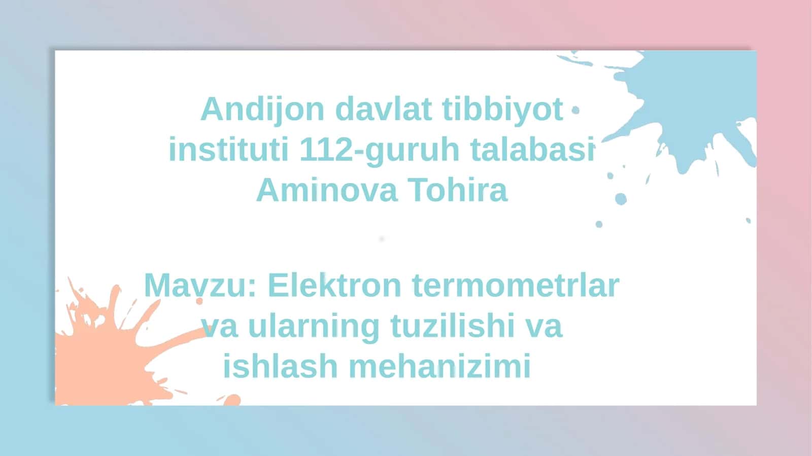 Elektron termometrlar va ularning tuzilishi va ishlash mehanizimi 1