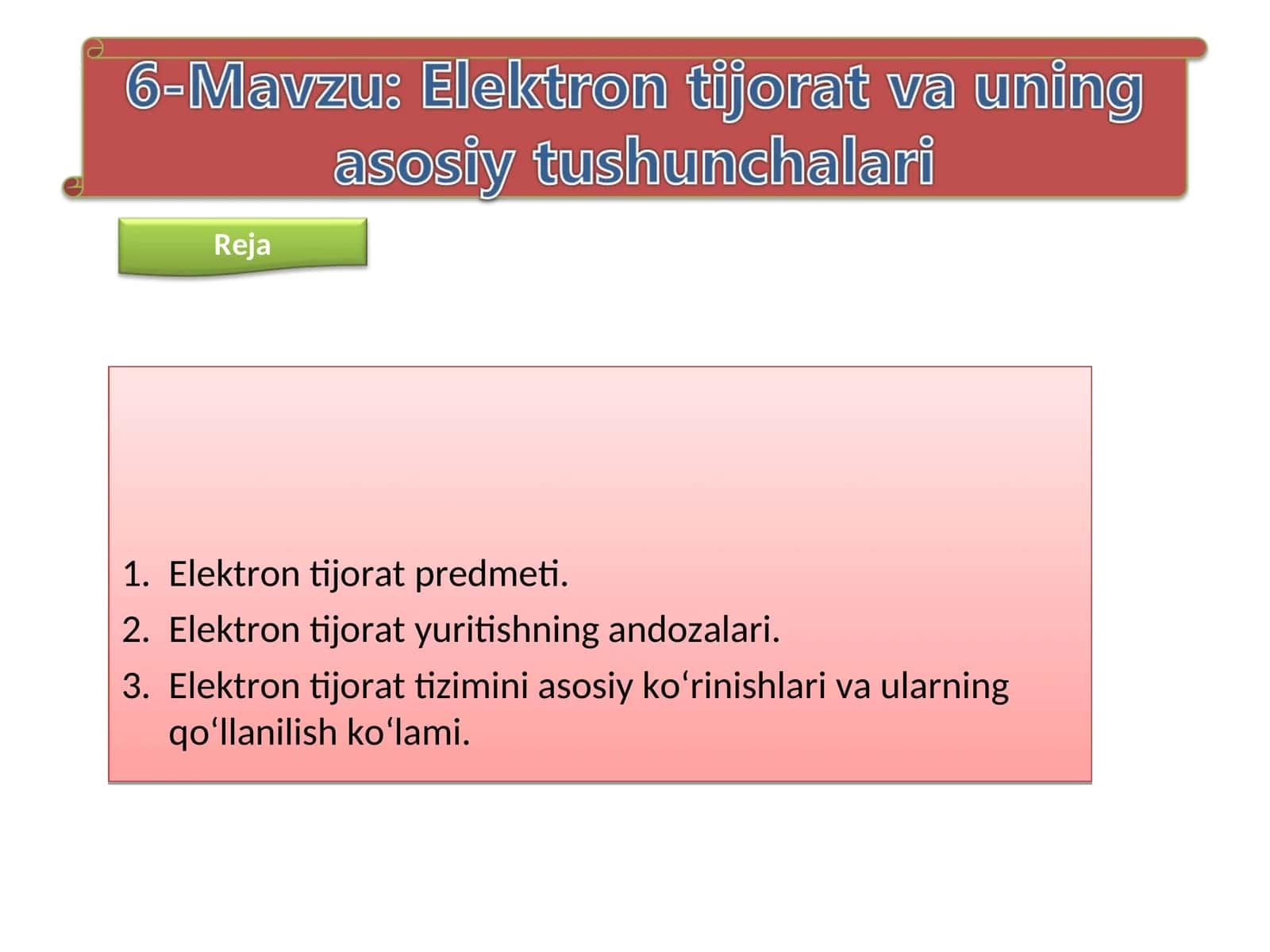 Elektron tijorat predmeti 1