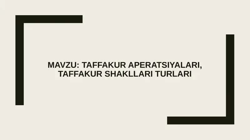 Taffakur aperatsiyalari, taffakur shakllari turlari 1