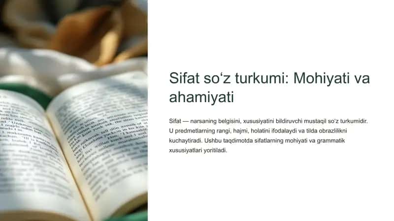 Sifat so‘z turkumi 1