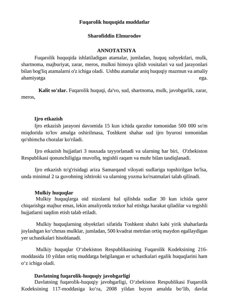Fuqarolik huquqida muddatlar 1