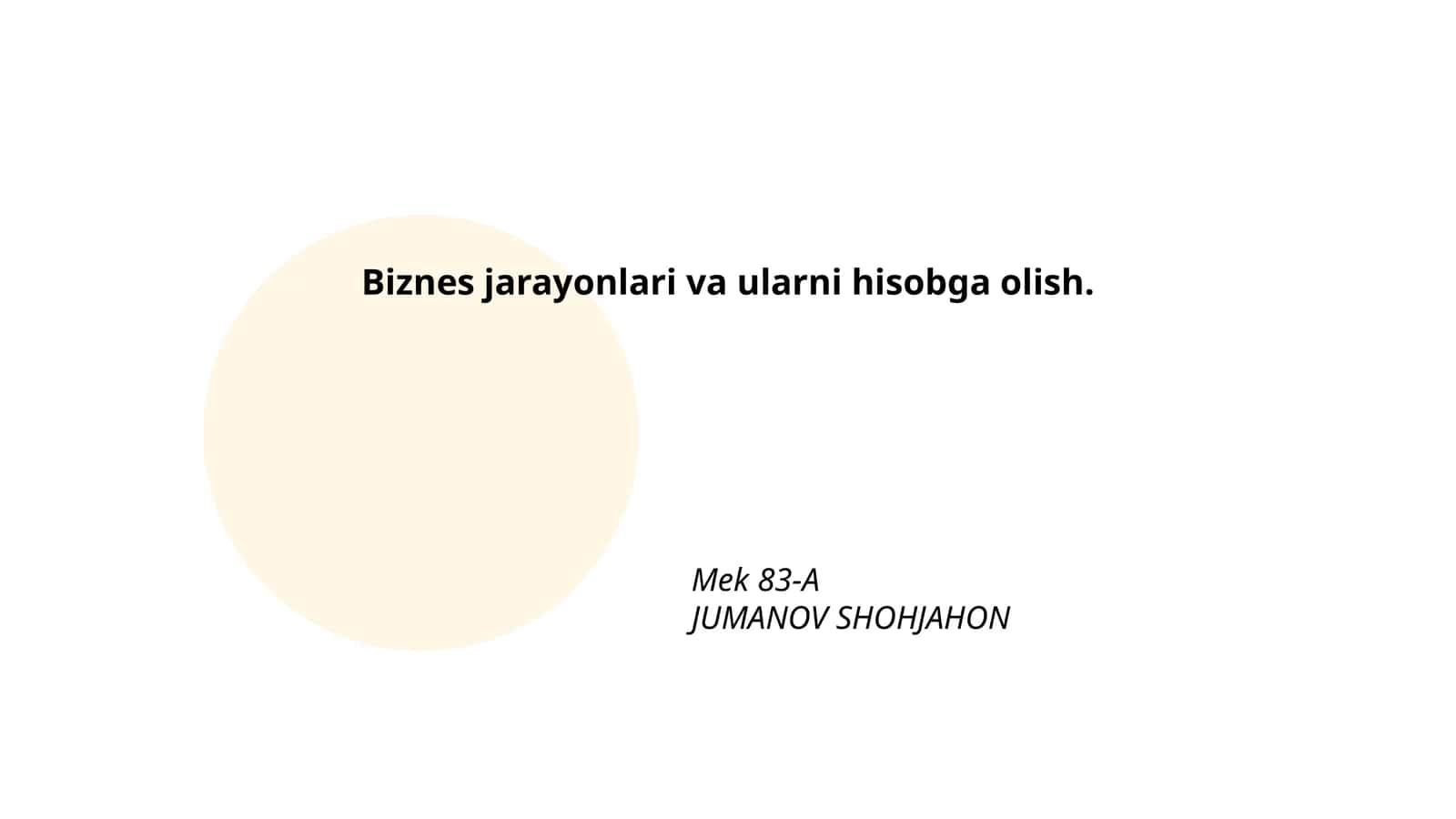 Biznes jarayonlarini optimallashtirish 1