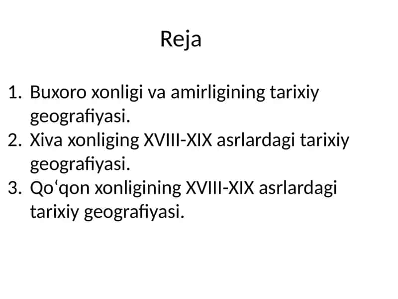 Buxoro xonligi va amirligining tarixiy geografiyasi 1