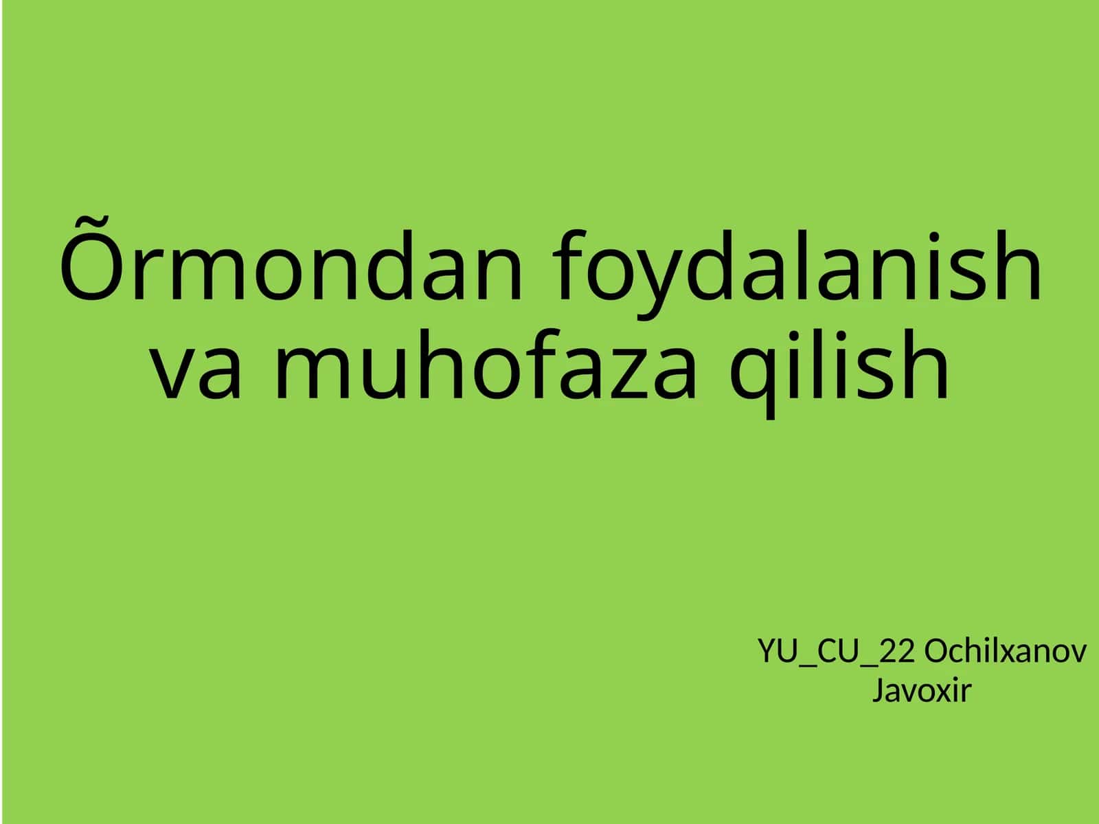 O'rmon 1