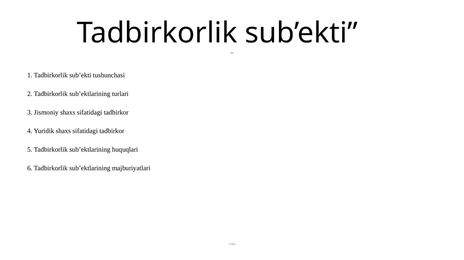 Tadbirkorlik sub’ekti 1