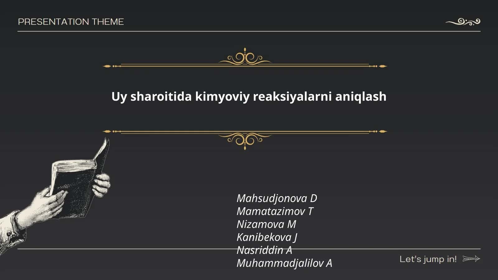 Uy sharoitida kimyoviy reaksiyalarni aniqlash 1