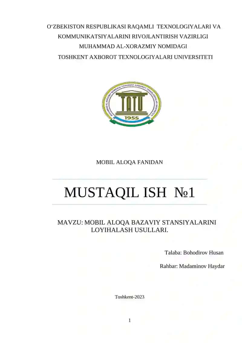 MOBIL ALOQA BAZAVIY STANSIYALARI