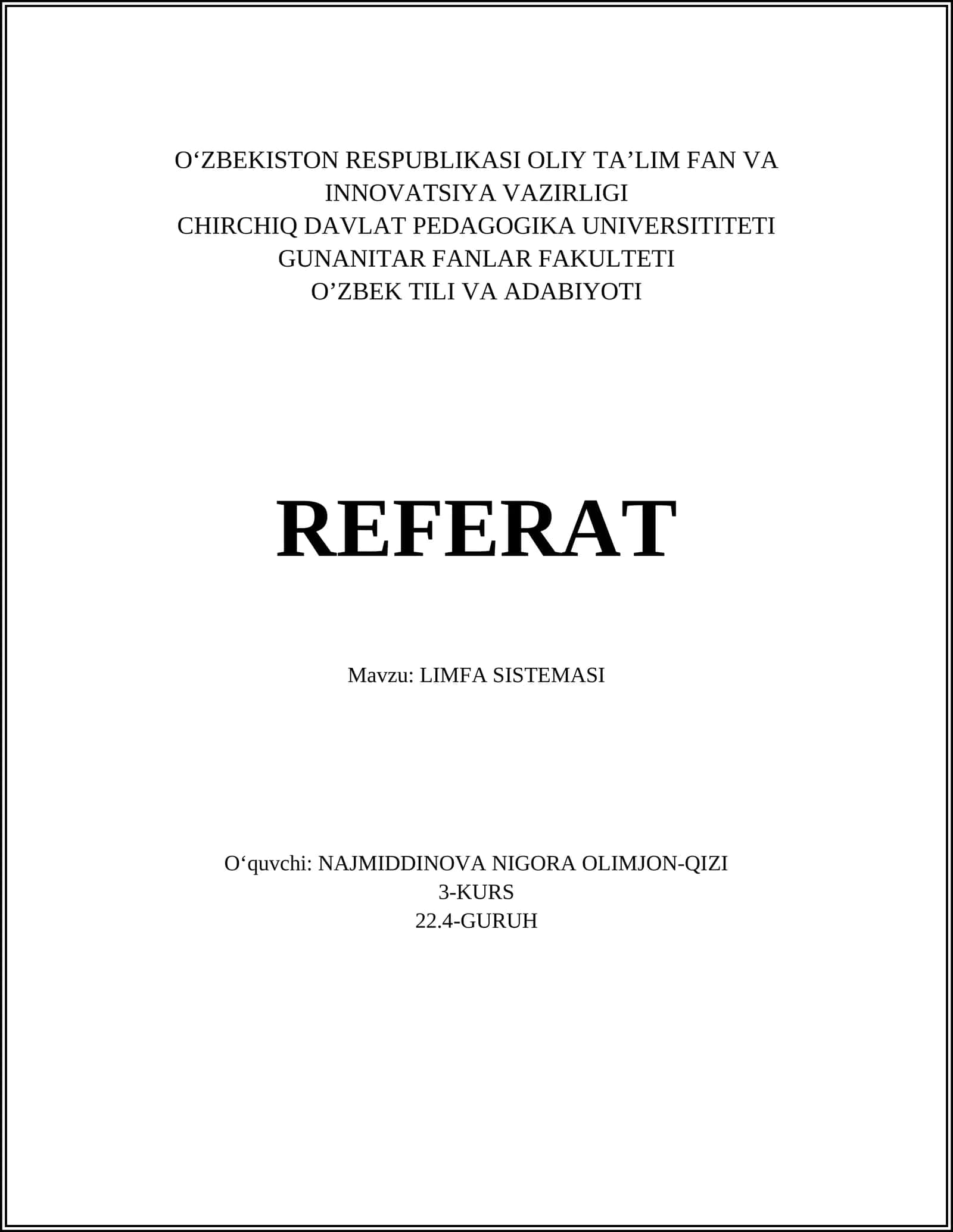 LIMFA SISTEMASI 1