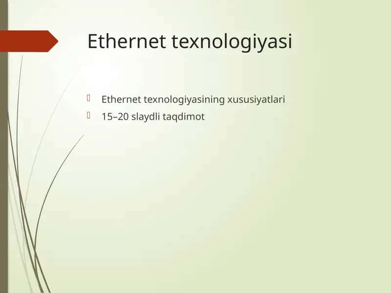 Ethernet texnologiyasi 1