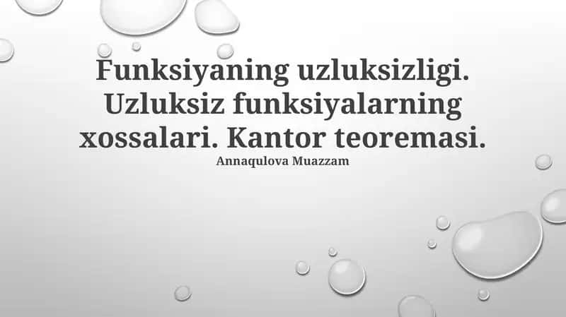 Funksiyaning uzluksizligi 1