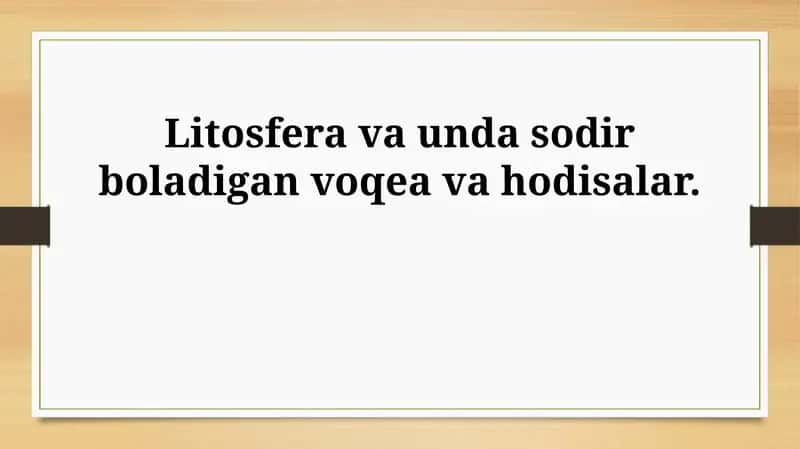 Litosfera: Tuzilishi va Tarkibi 1