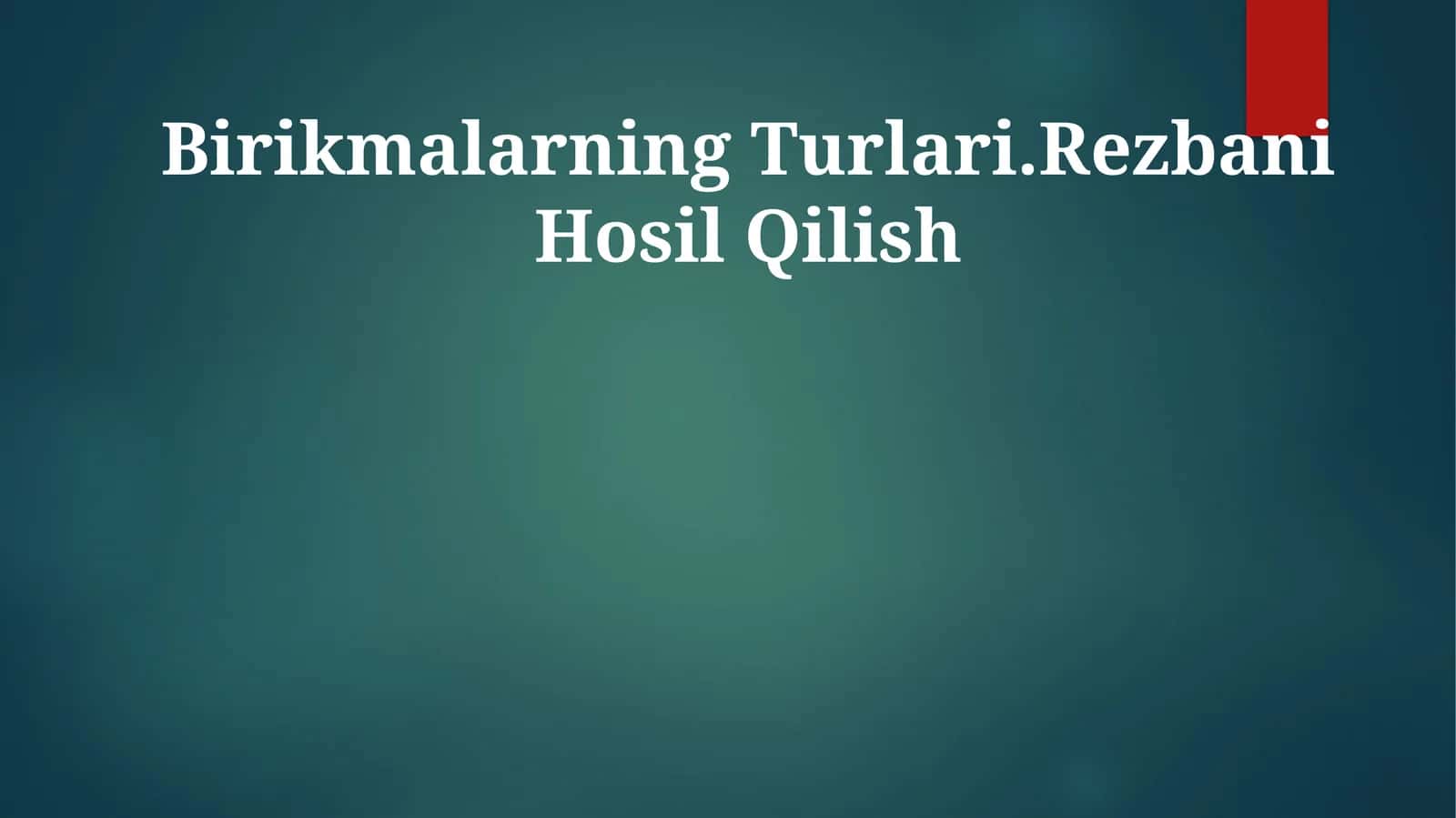 Birikmalarning Turlari.Rezbani Hosil Qilish 1