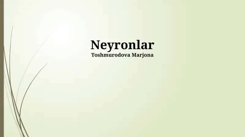 Neyronlar 1