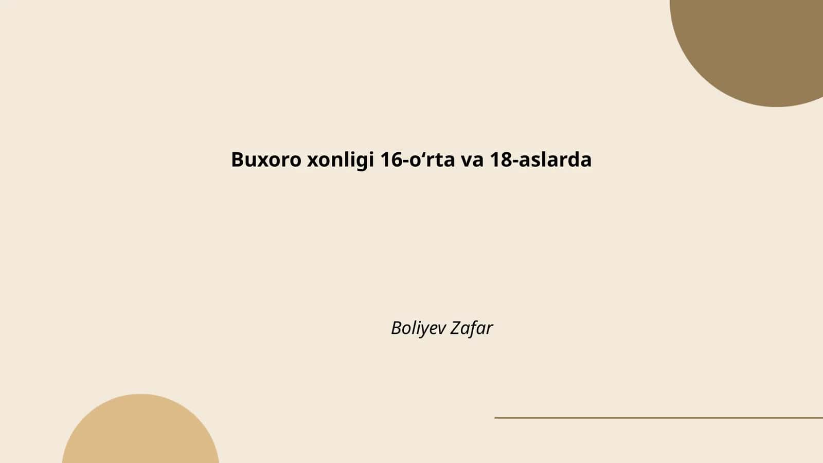 Buxoro xonligi 16-oʻrta va 18-aslarda 1