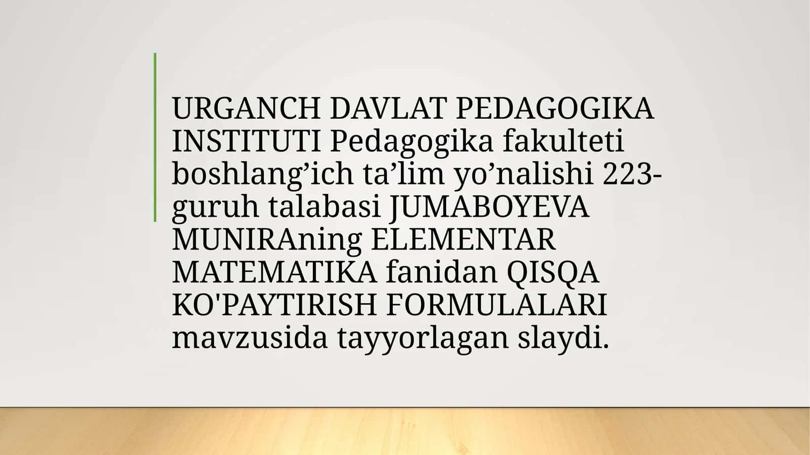 QISQA  KO'PAYTIRISH  FORMULALARI 1
