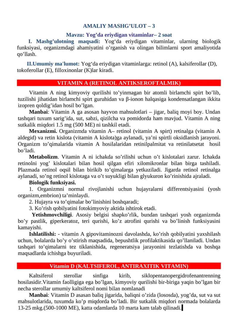 Yog’da eriydigan vitaminlar 1