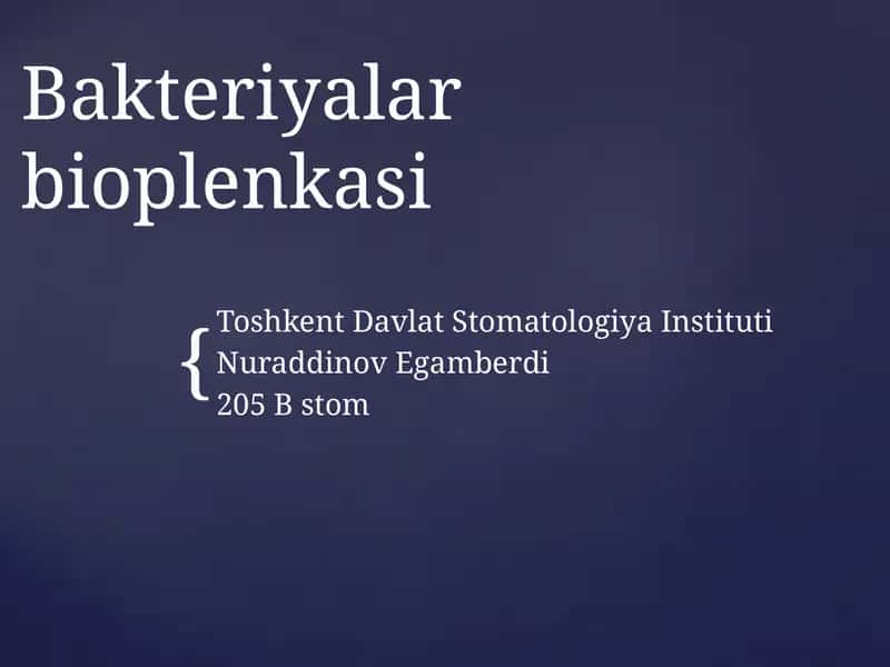 Bakteriyalar bioplenkasi 1