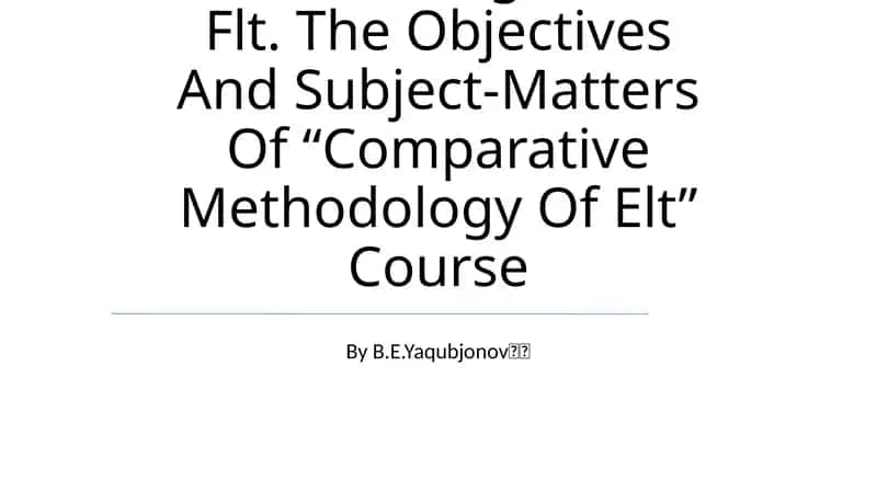 Typology Of Methodologies Of Flt 1