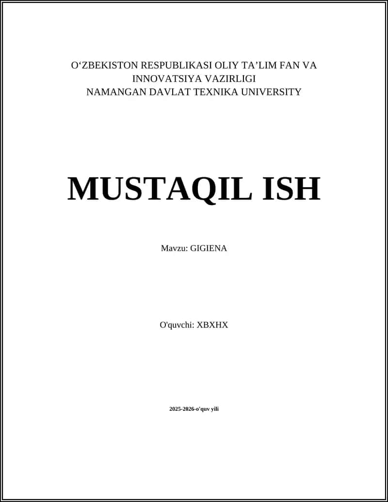 Shaxsiy gigiyena 1